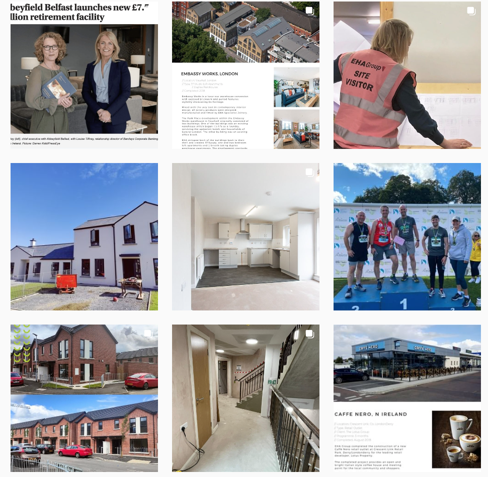 Outsourced social media Instagram account managed by marketing for construction